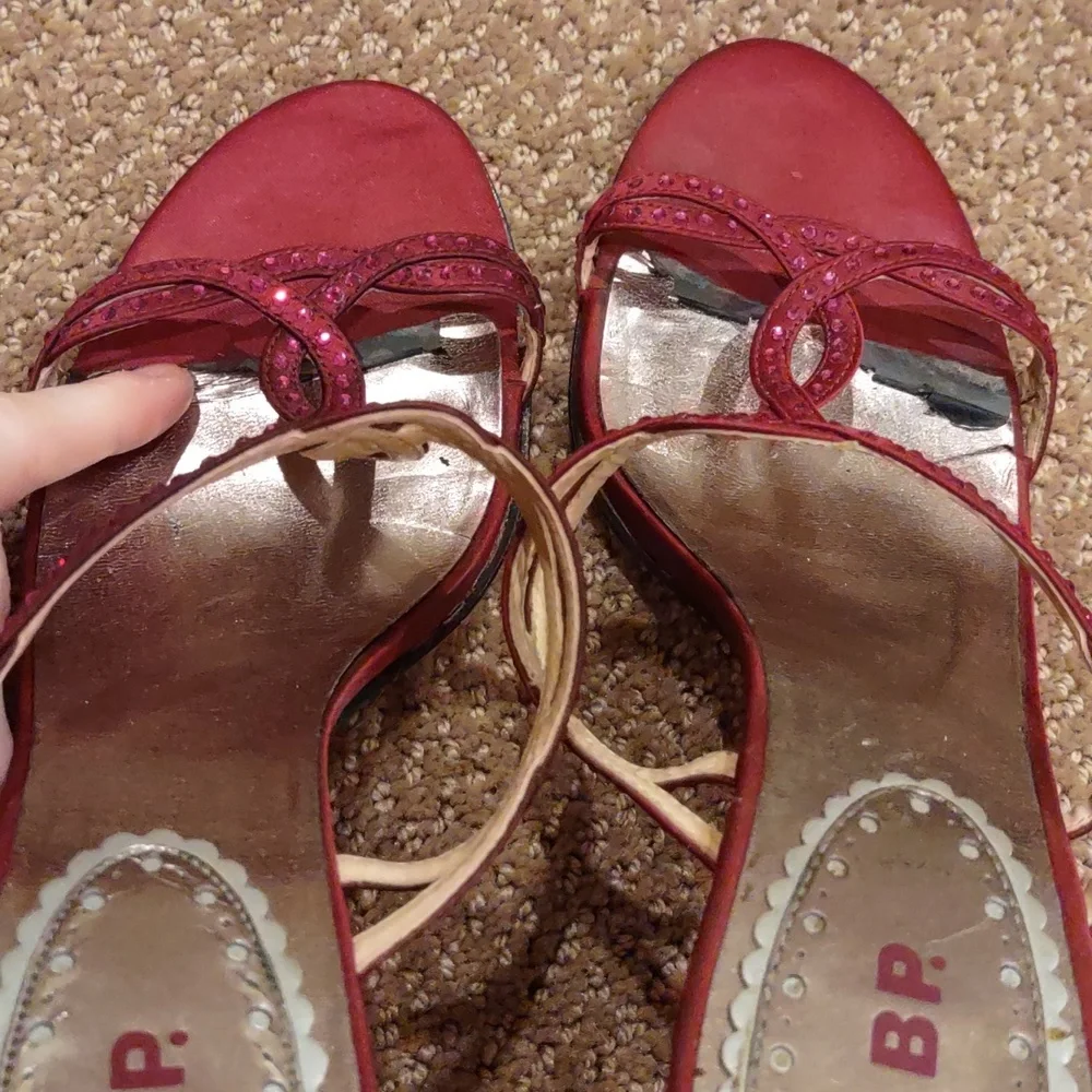 Raspberry, Fushia hot pink bling open toe heeled sandals, BP